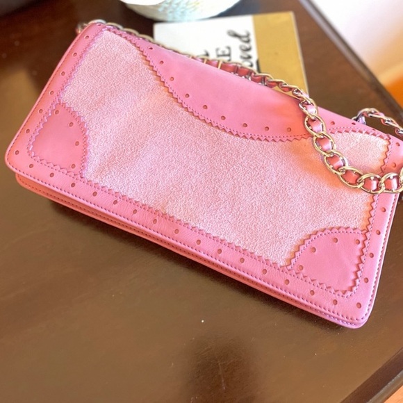 Nordstrom lavender / pink Leather & Suede Evening Bag - Picture 6 of 9